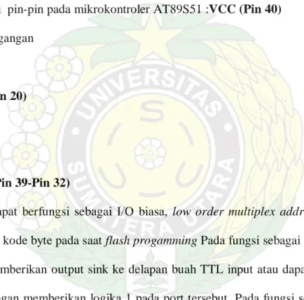 Gambar  2.1.  IC Mikrokontroler AT89S51 