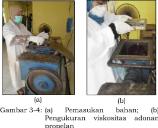 Gambar 3-5: (a) Tabung cetakan dalam vacuum  casting  chamber;  (b)  Proses  casting 