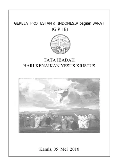 GEREJA PROTESTAN Di INDONESIA Bagian BARAT (G P I B) TATA IBADAH HARI ...