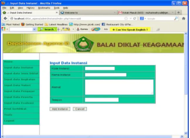 Gambar 18. Tampilan Input Data  Peserta 