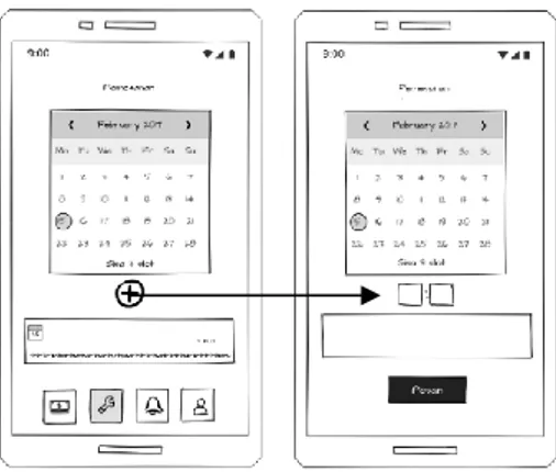 Gambar  6 Contoh Wireframe dan Screenflow  Halaman Pemesanan Pelanggan 