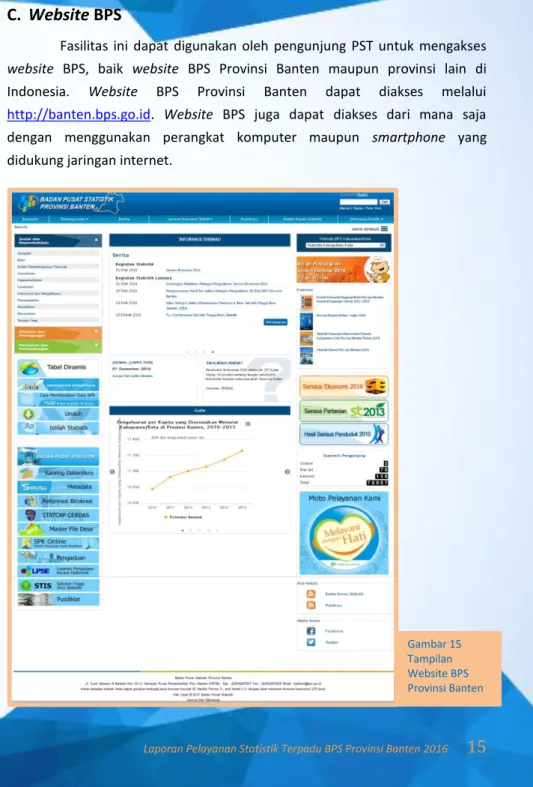 Gambar 15  Tampilan  Website BPS  Provinsi Banten 