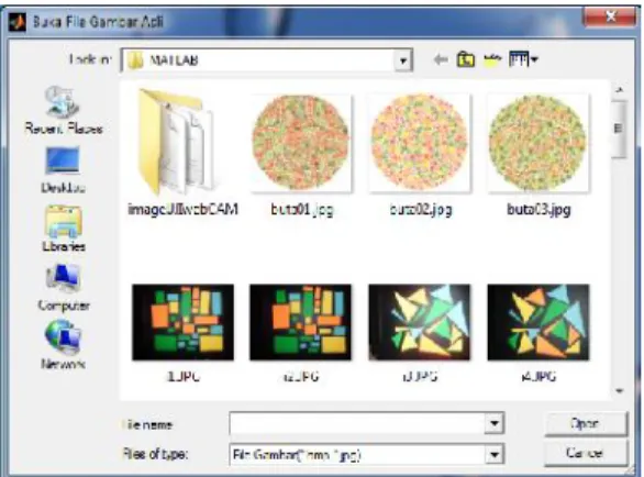 Gambar 5.4. User Interface System untuk pengambilan file citra