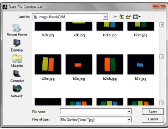 Gambar 5.3. User Interface System untuk pengambilan file citra 