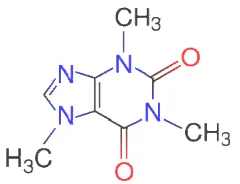 Gambar 1. Strukur senyawa Kafein (Mutschler, 1986). 