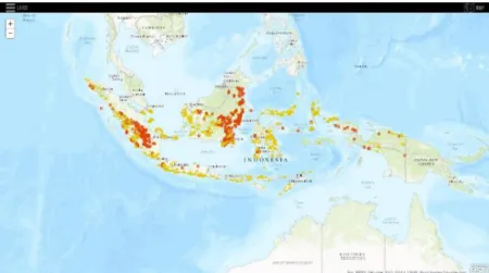 Gambar 10. Setelah layer batubara dan logam diklik muncul data berupa titik pada map GIS 