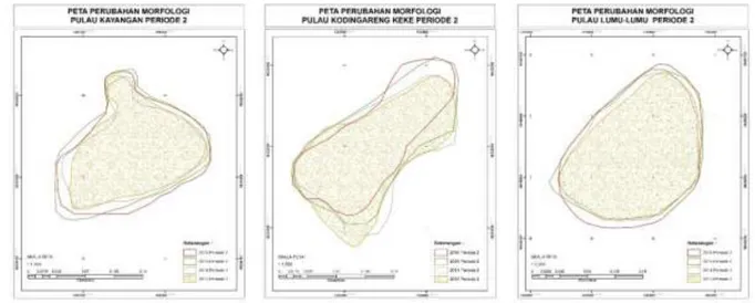 Gambar 4. Pola Perubahan Garis Pantai Periode 3 Tahun 2013-2016 Gambar 3. Pola Perubahan Garis Pantai Periode 2 Tahun 2013-2016 