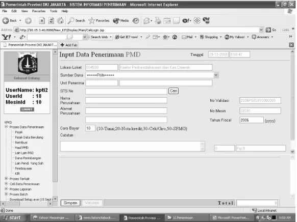 Gambar 3.5 Tampilan Input PMD 