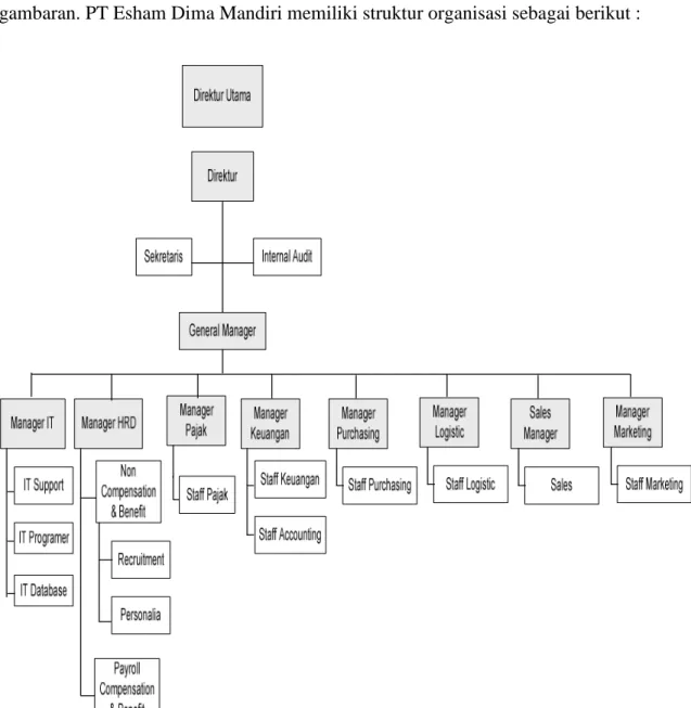 Gambar 3.1 : Struktur Organisasi PT Esham Dima Mandiri 