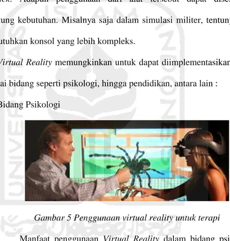 Gambar 5 Penggunaan virtual reality untuk terapi  