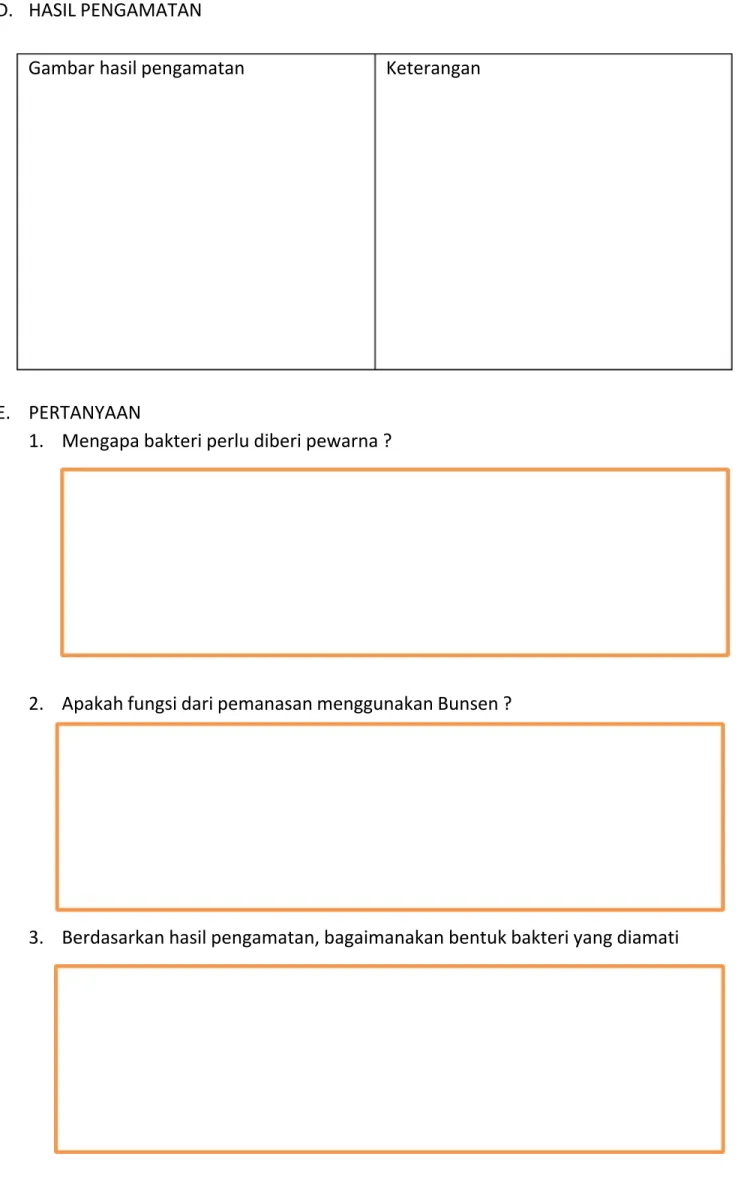 Gambar hasil pengamatan  Keterangan