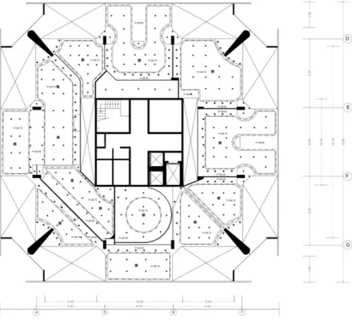 Gambar 3.3 Ceiling plan ruang pameran utama.