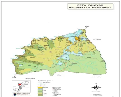 Gambar 3.1 Peta Wilayah Kecamatan Pemenang 