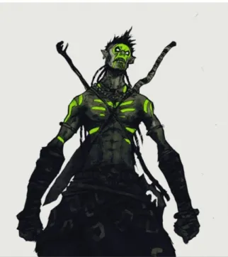 Gambar 1 : Desain karakter Buto Ijo pada komik Cucumber conquest  Sumber : Dokumentasi Penulis 