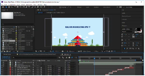 Gambar 5 Proses Editing Kampus IPB pada Intro 