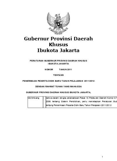 PERATURAN GUBERNUR PROVINSI DAERAH KHUSUS IBUKOTA JAKARTA NOMOR TAHUN ...