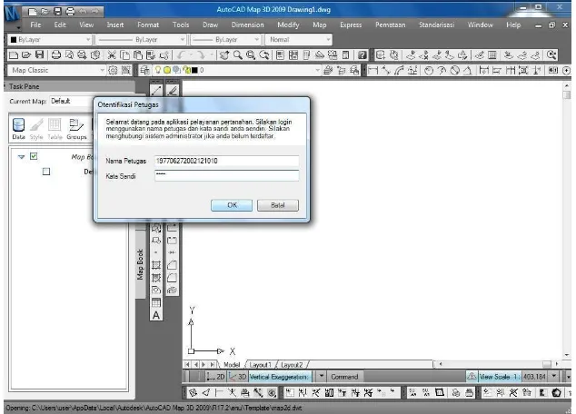 Gambar 2.3 Tampilan utama AutoCAD 3D 2009 