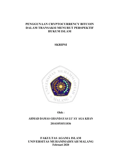 PENGGUNAAN CRYPTOCURRENCY BITCOIN DALAM TRANSAKSI MENURUT PERSPEKTIF ...