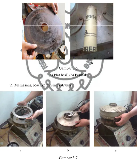 Gambar 3.6   (a) Plat besi, (b) Permak. 