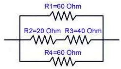 Gambar 2.16. Rangkaian Resistor Seri-Paralel 