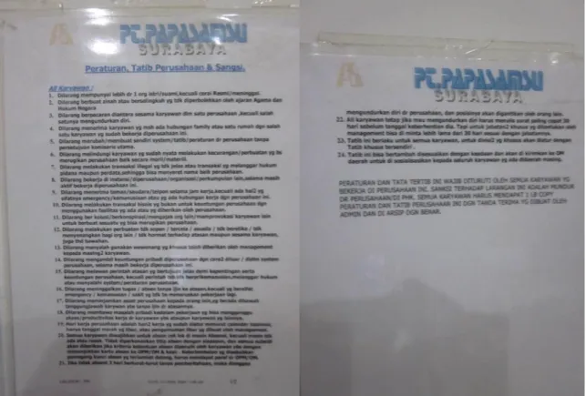 Gambar 4.3  Peraturan Tertulis 