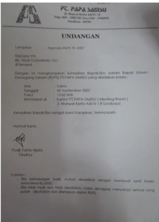 Gambar 4.7  Undangan RUPS 