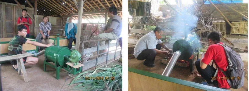 Gambar 10. Pelatihan penggunaan mesin pengering biji kakao di Kecamatan Patuk 