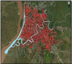 Gambar 1. Peta Dasar Jaringan Jalan dan Sungai  Kota Banjarmasin 
