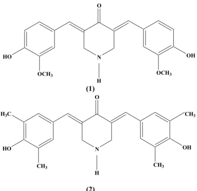 Gambar 5.  Struktur kimia senyawa Analog kurkumin N-Heterosiklik monoketon. 