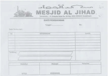 Gambar 4.5. Bukti Pembayaran  Sumber : Masjid Al-Jihad 