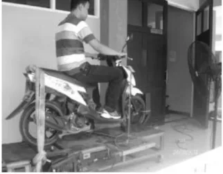 Gambar 2 Simulasi beban jalan pada dynamometer  chassis sepeda motor   