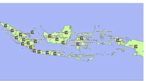 Gambar 2.1 Peta Sebaran Karet Di Indonesia 