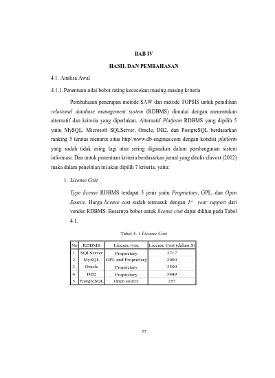 Bab Iv Hasil Dan Pembahasan Penentuan Nilai Bobot Rating Kecocokan Masing Masing Kriteria 0724