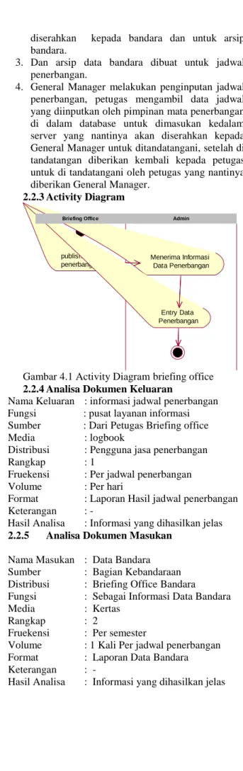 Gambar 4.1 Activity Diagram briefing office   2.2.4 Analisa Dokumen Keluaran 