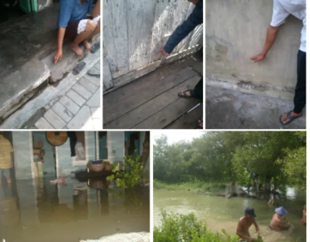 Gambar  4. Variasi Kedalaman Banjir Rob (10-80 cm)  Yang Pernah Dialami Masyarakat di  Kelurahan Greges  dan Tambak Osowilangon (Sumber: Survei Lapangan &amp; 