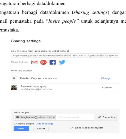 Gambar 6. Pengaturan berbagi data/dokumen 