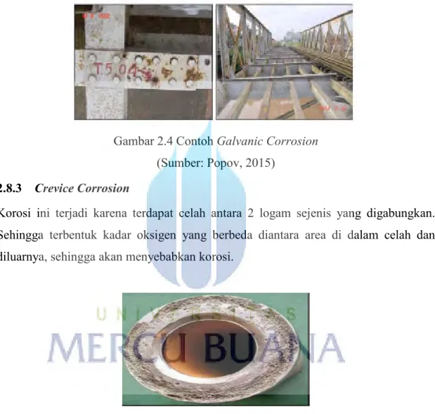 Gambar 2.4 Contoh Galvanic Corrosion  (Sumber: Popov, 2015) 