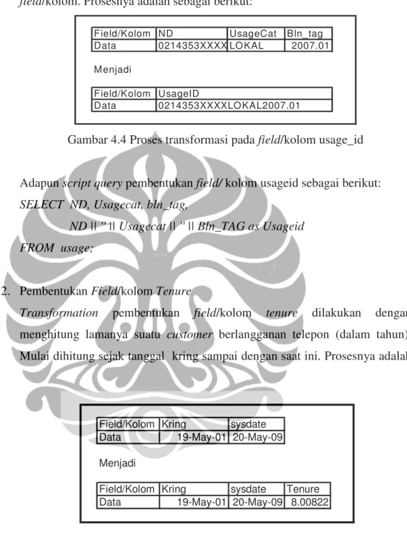 Gambar 4.4 Proses transformasi pada field/kolom usage_id 