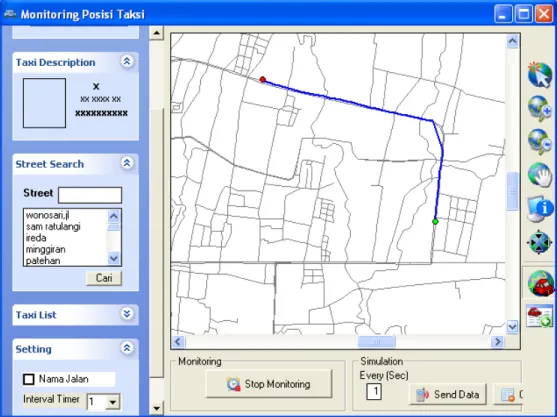 Gambar 7.  Tampilan visualisasi proses pergerakan (tracking) 