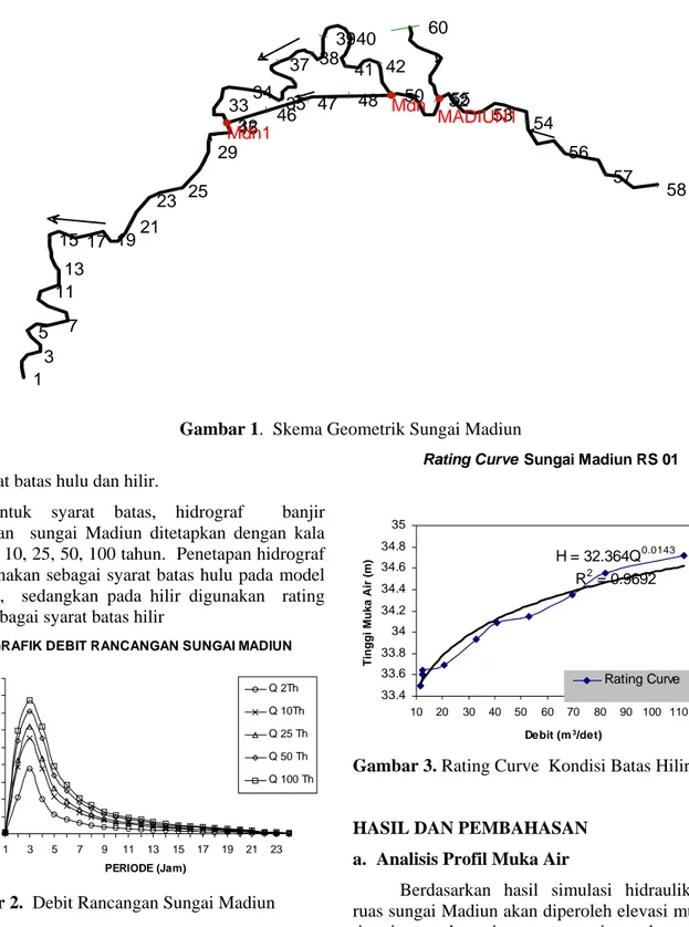 Gambar 1.  Skema Geometrik Sungai Madiun 