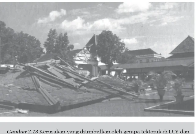 Gambar 2.13 Kerusakan yang ditimbulkan oleh gempa tektonik di DIY danJawa Tengah (sumber: KOMPAS, 28 Mei 2006)