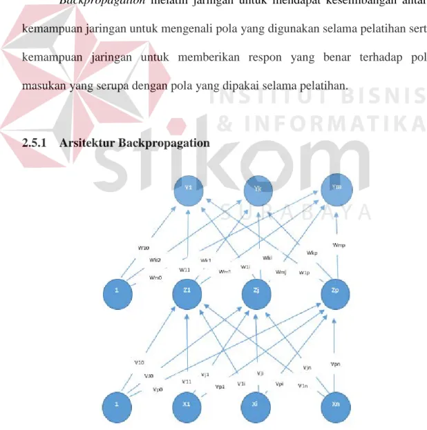 Gambar 2.4 Struktur Backpropagation (Siang, 2005) 