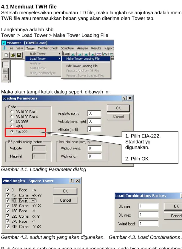 Gambar 4.1. Loading Parameter dialog 