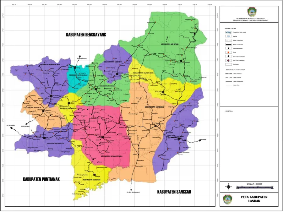 Gambar 1.3 Peta Administrasi Kabupaten Landak