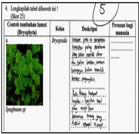 Gambar 7: Contoh jawaban siswa padasoal  indikatormengklasifikasikan  (LKK pertemuan 1) 