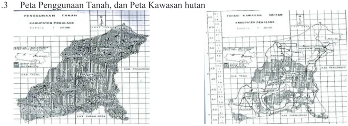 Gambar 3.3. Peta Penggunaan Tanah Kabupaten Pemalang Gambar 3.4. Peta Fungsi                                  Kawasan Hutan