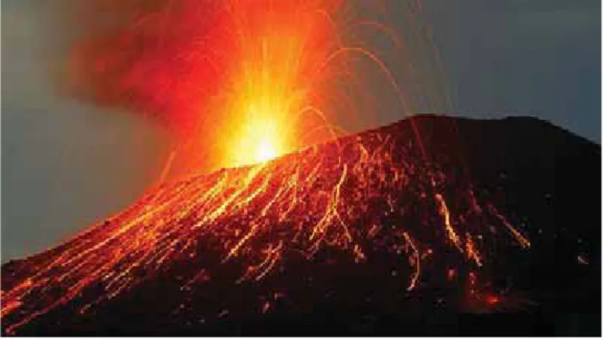 Gambar Gunung meletus.