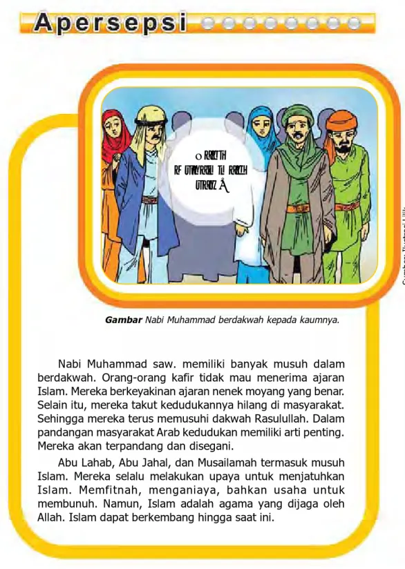 Gambar Nabi Muhammad berdakwah kepada kaumnya.