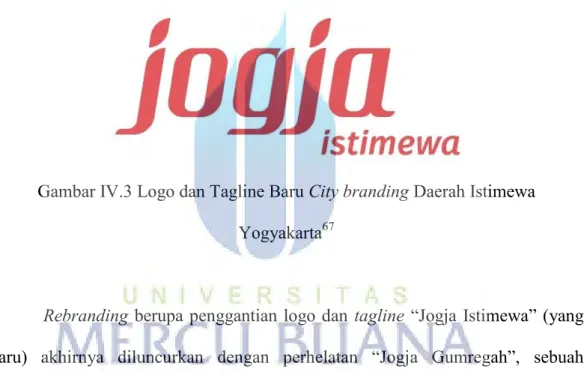 Gambar IV.3 Logo dan Tagline Baru City branding Daerah Istimewa  Yogyakarta 67