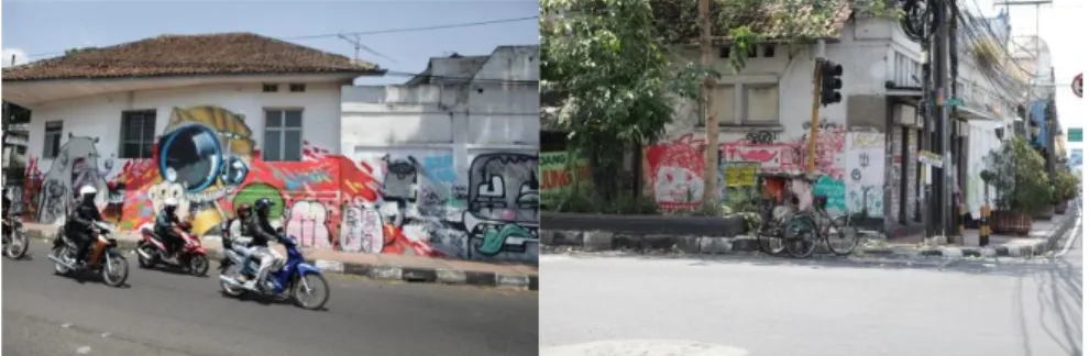 Gambar 3. Polusi visual berupa coretan grafiti pada bangunan cagar budaya 